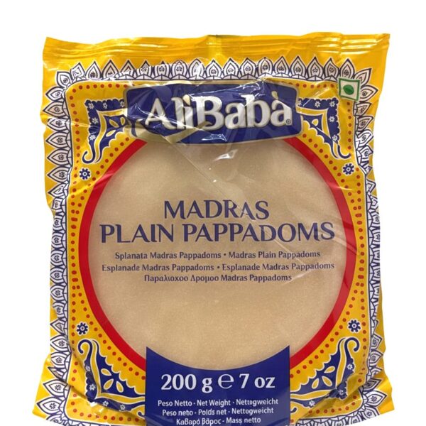 Ali Baba Madras Plain Pappadoms 200g